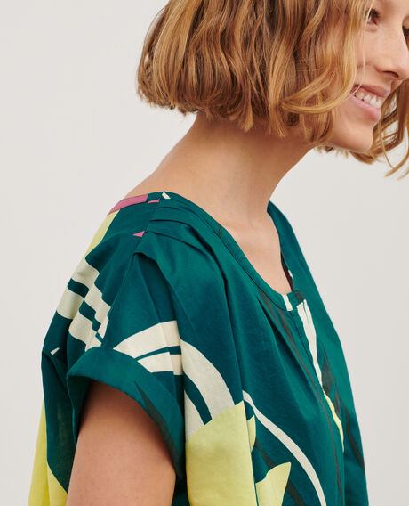 Printed blouse 0649 birdy blue 3sbl292c11