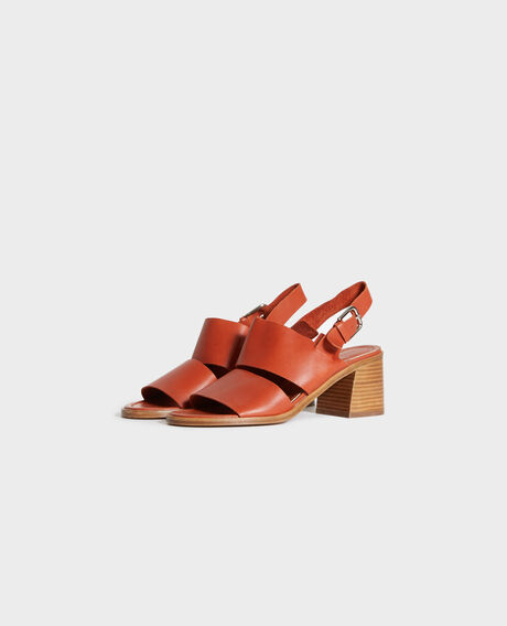Leather heeled sandals 29 dark orange 2ss22352