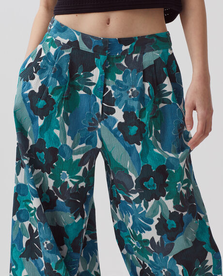 YVONNE - Loose cotton trousers 0522 palmeraie green 3spa290c10