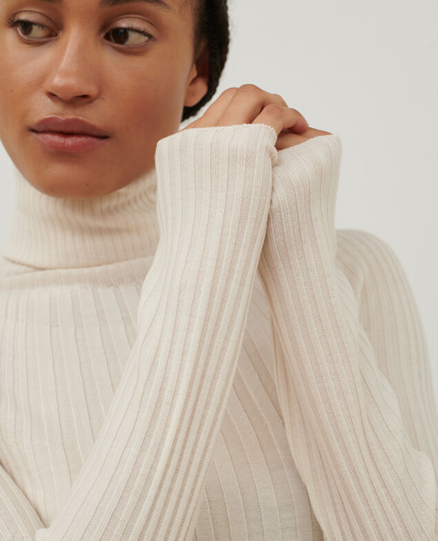 Merino wool blend roll neck jumper