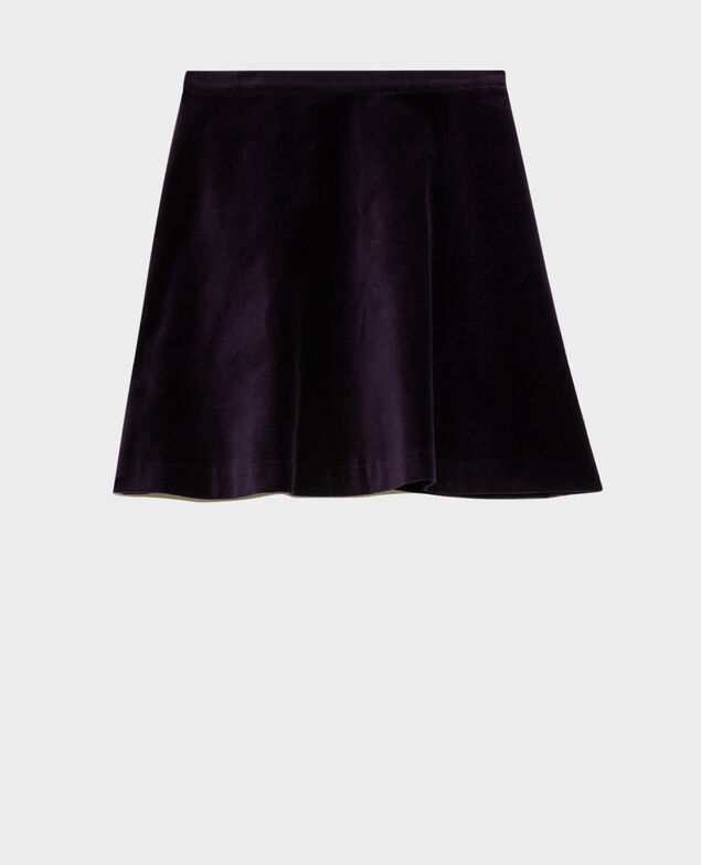 Velvet flippy mini skirt Purple