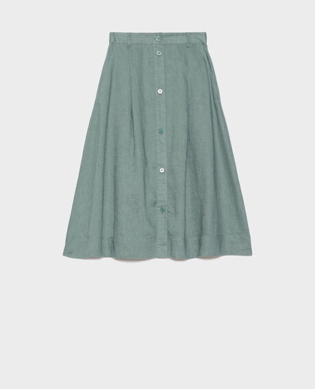 Linen midi skirt 0381 dark forest 3ssk199f04