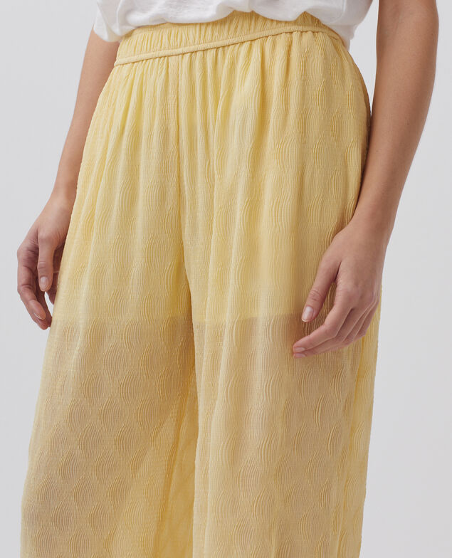 Loose silky trousers H400 straw yellow