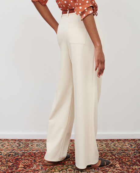 YVONNE - Wide pleated trousers. 11 offwhite Pradus