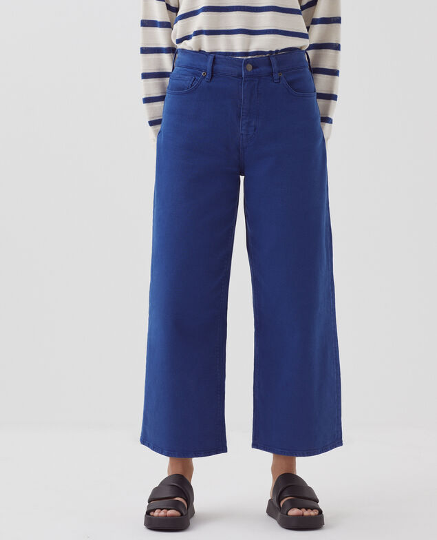 EMY - Wide cropped jeans H660 sodalite blue