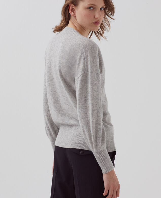Cashmere V-neck jumper I020 ashen gray