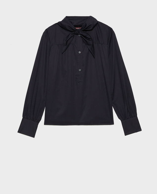  Cotton blouse with removable neck tie Night sky