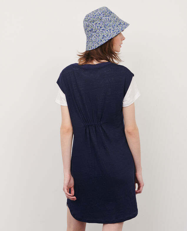 Linen mini dress 68 blue