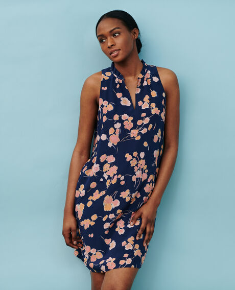 Silk dress Print navy 2sdr447s01