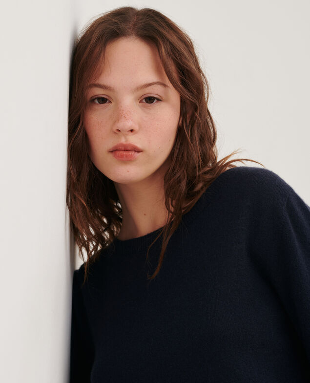 Fine cashmere boatneck jumper Night sky
