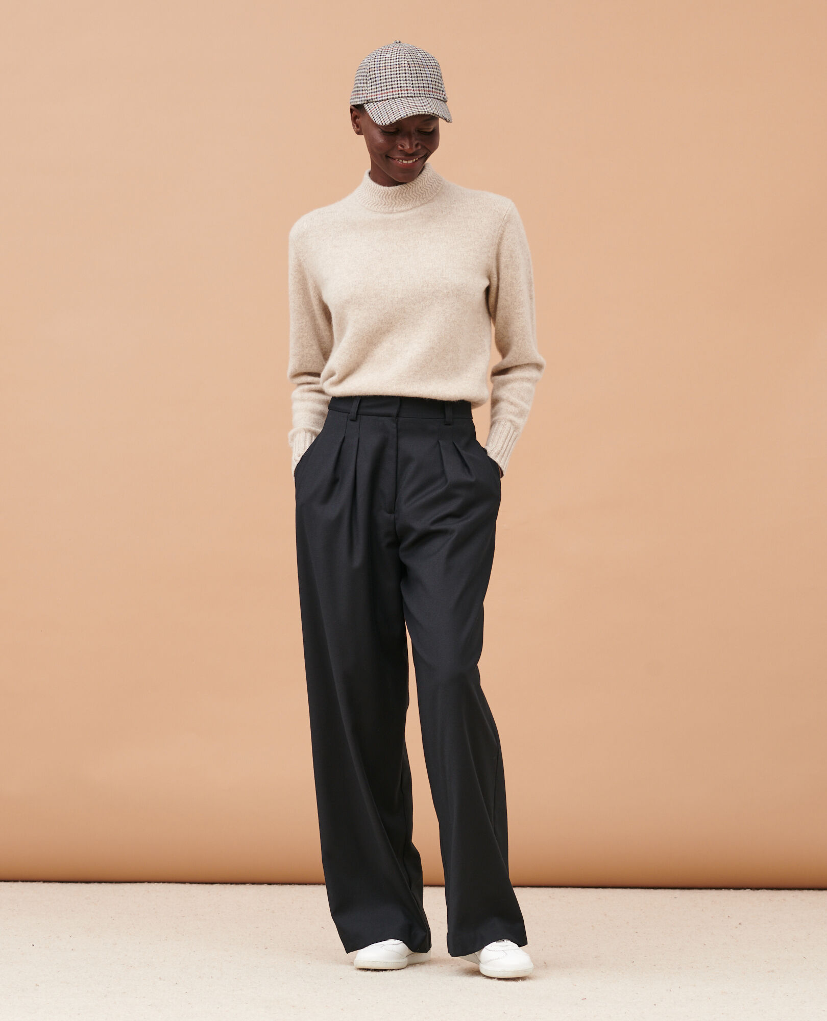 Cashmere wide leg trousers sale