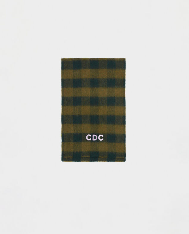 Oversize check scarf Rain forest