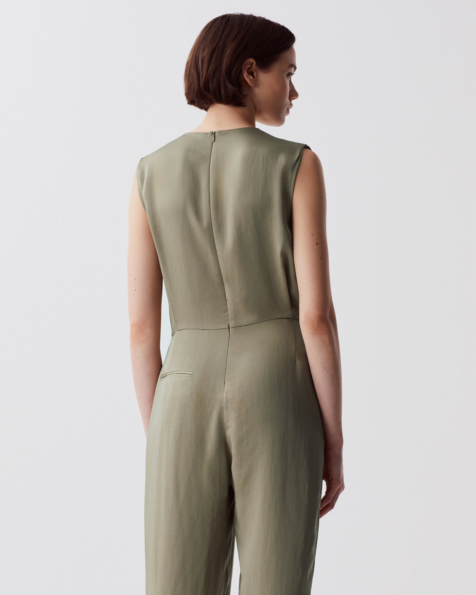 Silky loose jumpsuit covert green - Comptoir des Cotonniers