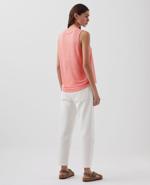 MARCELLE - Linen tank top H101 silver pink