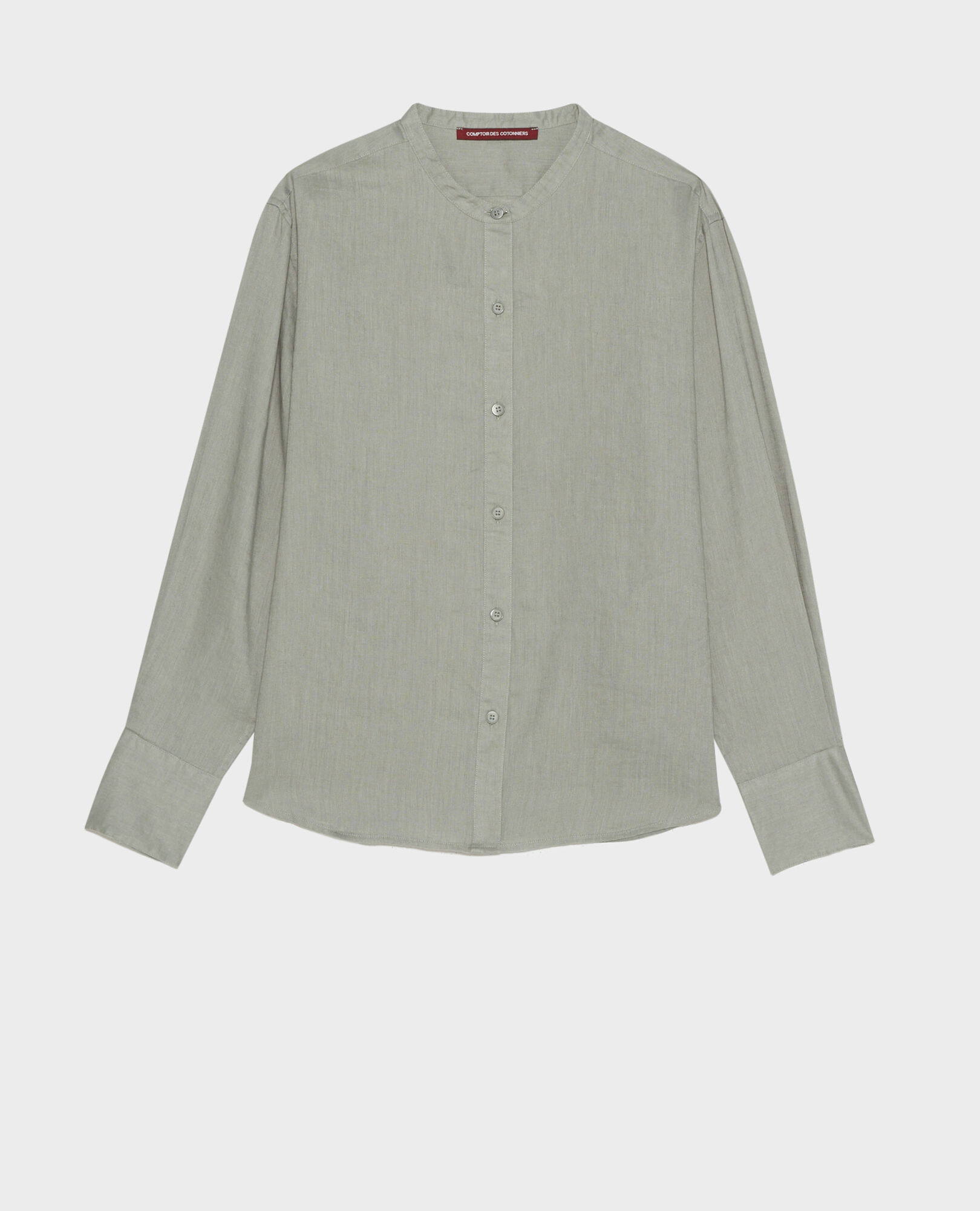Collarless linen shirt 07 gray 2ssh233f04