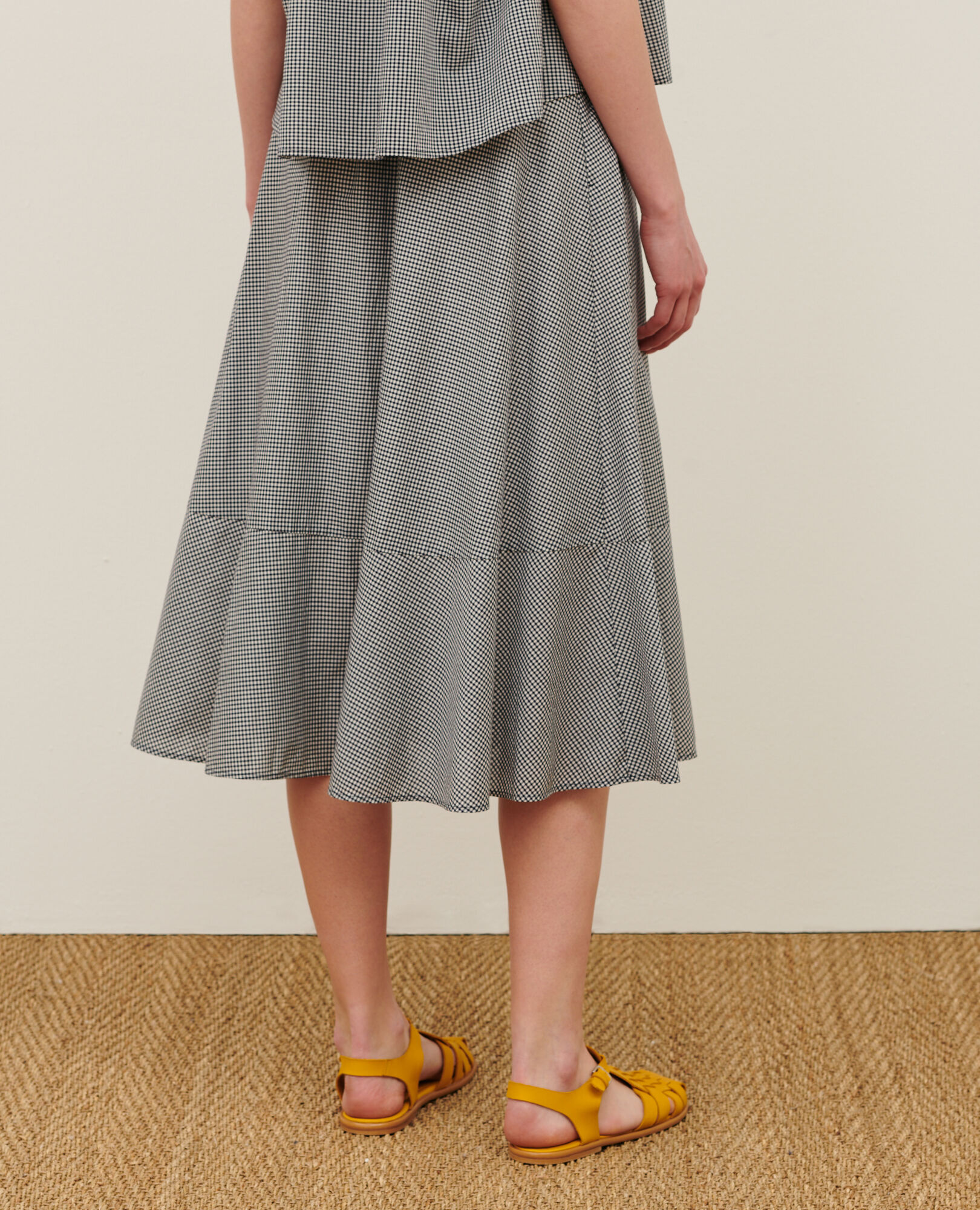 Cotton voile gingham skirt vichy - Comptoir des Cotonniers