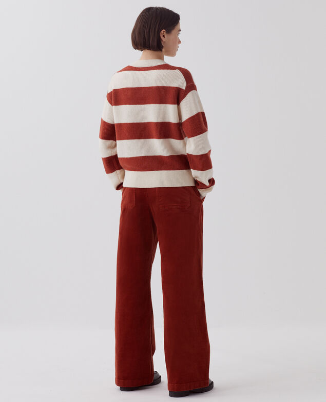 Wool jumper I270 st orange/white