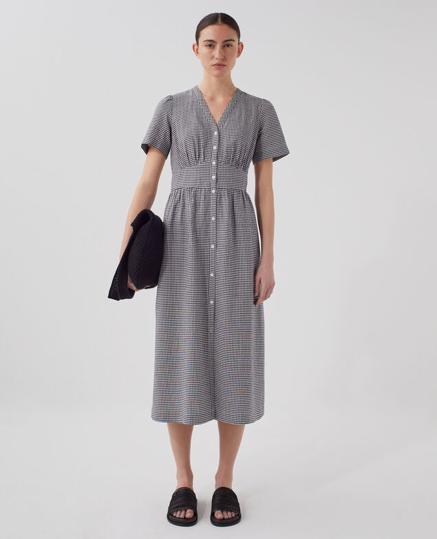 Midi dress J093 gingham check