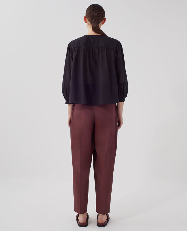 Cotton voile blouse H091 black beauty