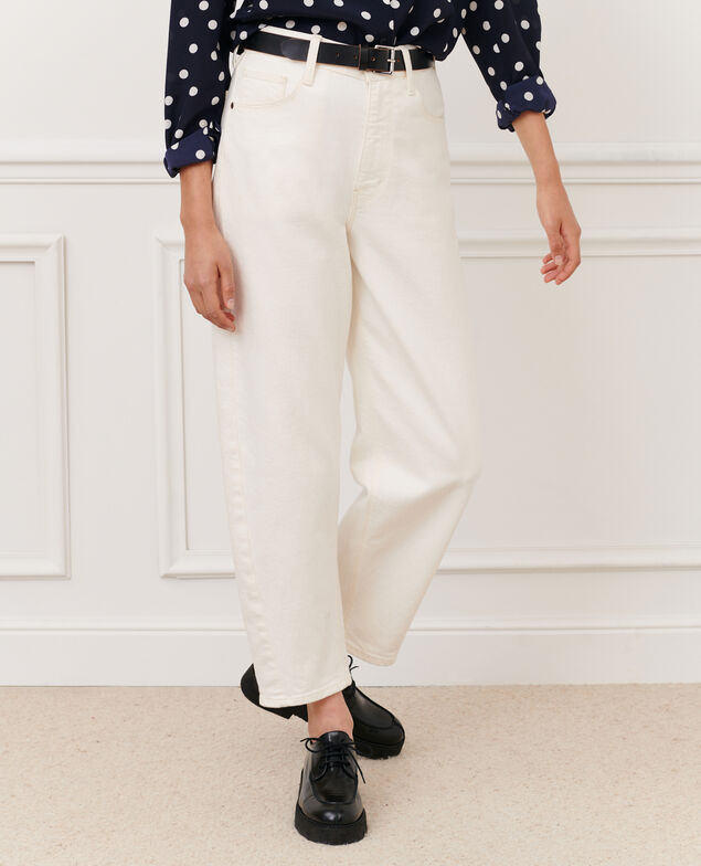SYDONIE - BALLOON - 7/8 cotton jeans 106 denim offwhite