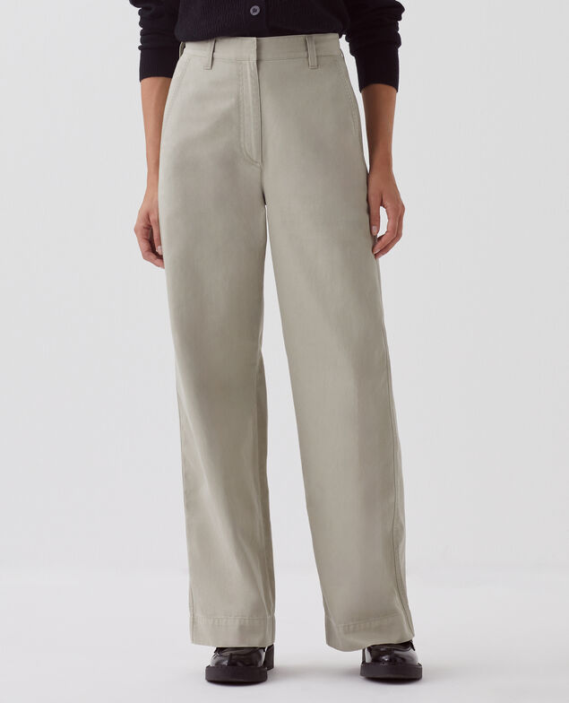 BLANDINE - Straight trousers H030 abbey stone