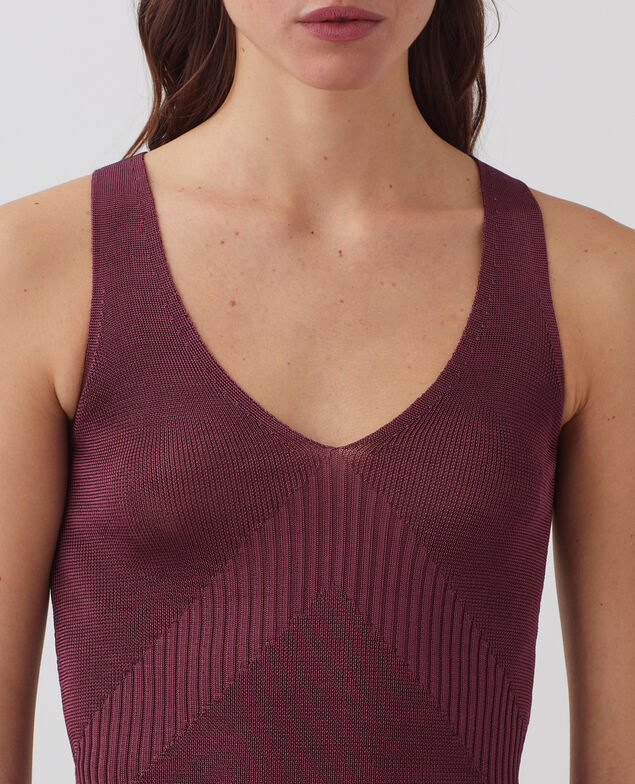 Rib knit tank dress J750 burgundy