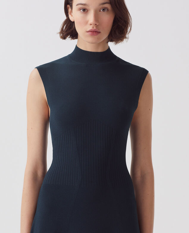 Knit mini dress J690 blueberry