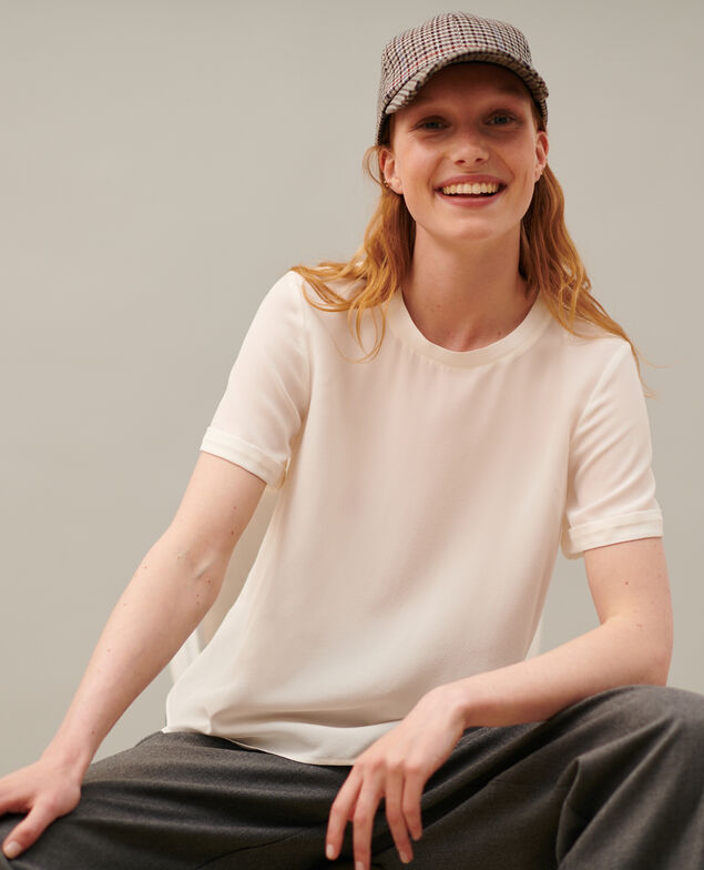 CORINNE - Silk t-shirt 01 white