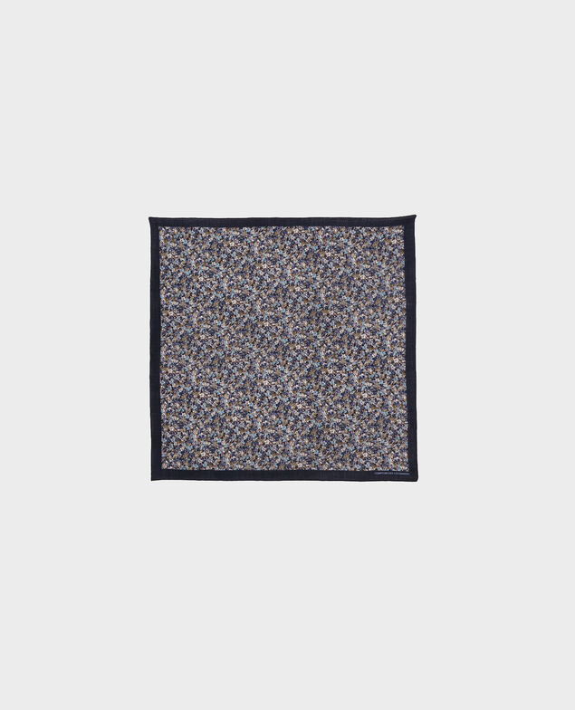 Printed wool scarf Stone blue