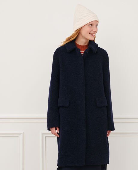Long wool blend coat 8851 66 blue 2wcj012w08