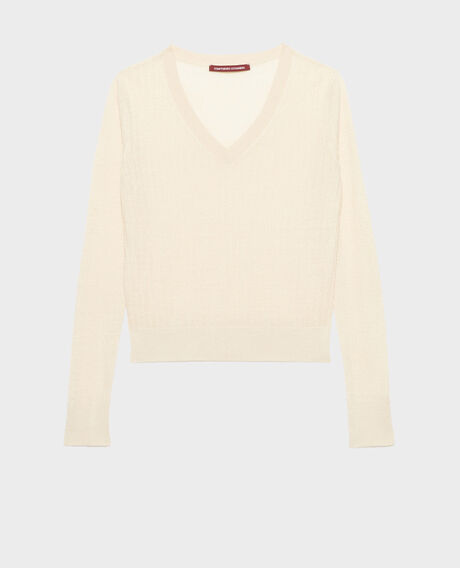 Textured linen jumper 0010 buttercream 3sju191l01