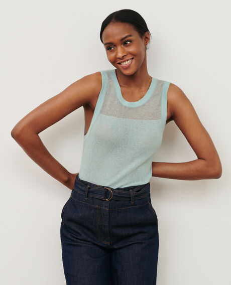 Cotton blend tank top 0500 surf spray green 3sju148l02