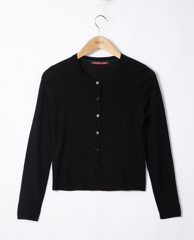 Merino wool cardigan Black