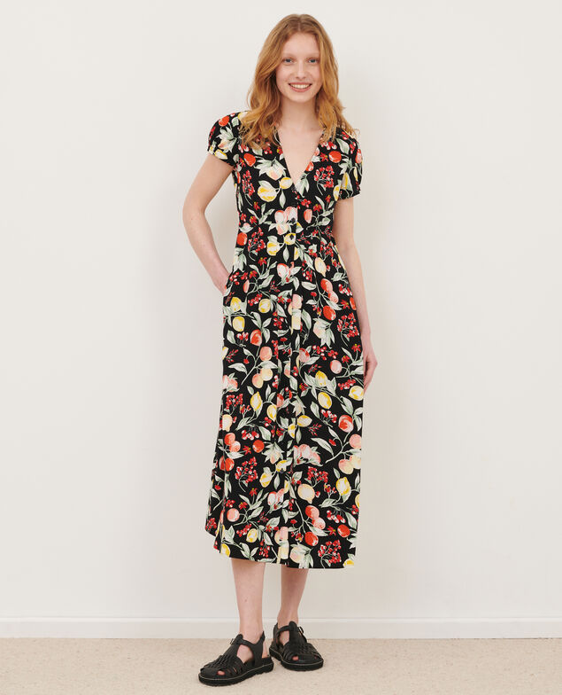 LUDIVINE - Floaty maxi dress 103 print black