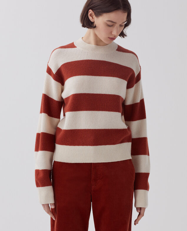 Wool jumper I270 st orange/white