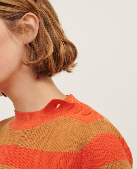 Short-sleeve linen jumper 0240 tiger lily stripes 3sju093l01