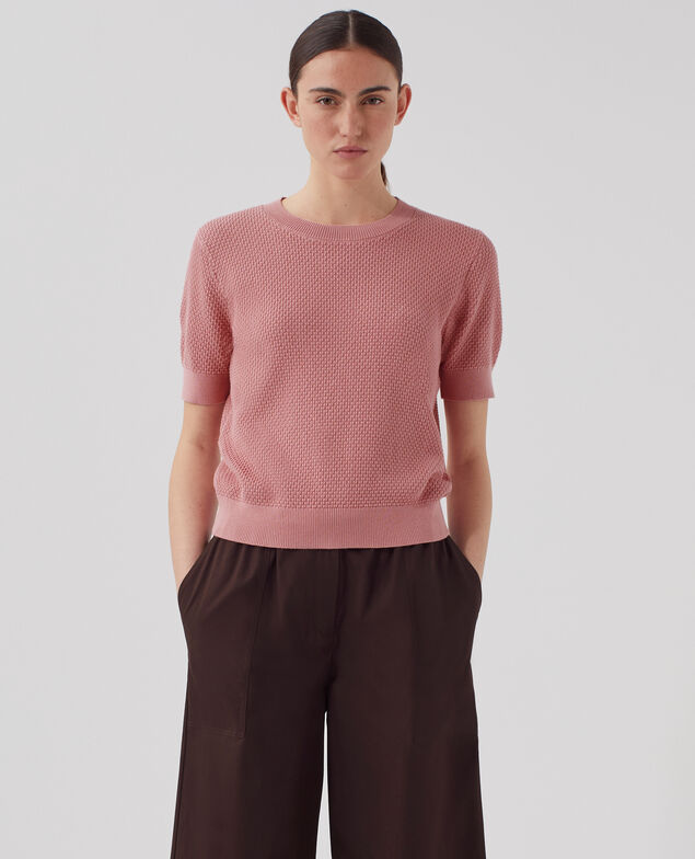 Short-sleeve cotton jumper U120 pink