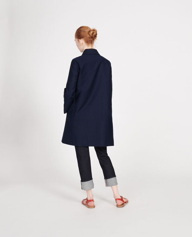 Cotton overcoat Maritime blue