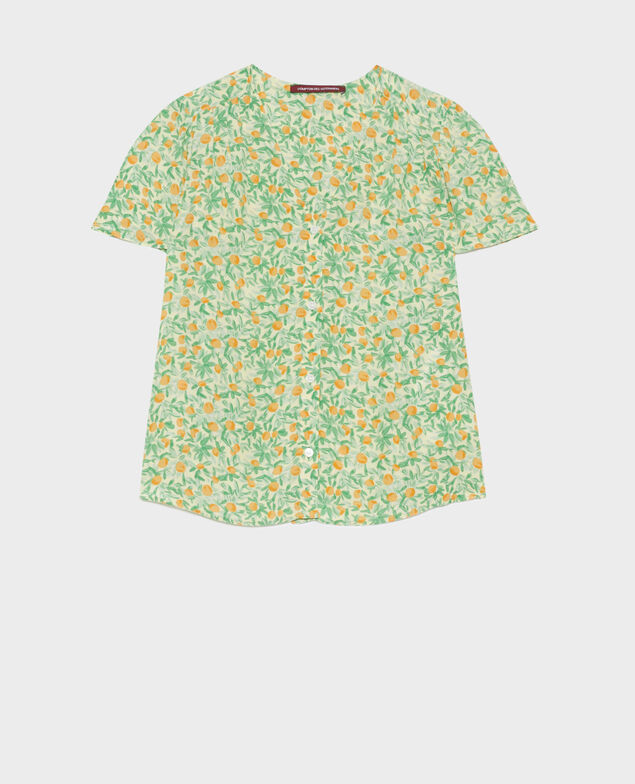 Silky printed blouse 0420 zest yellow