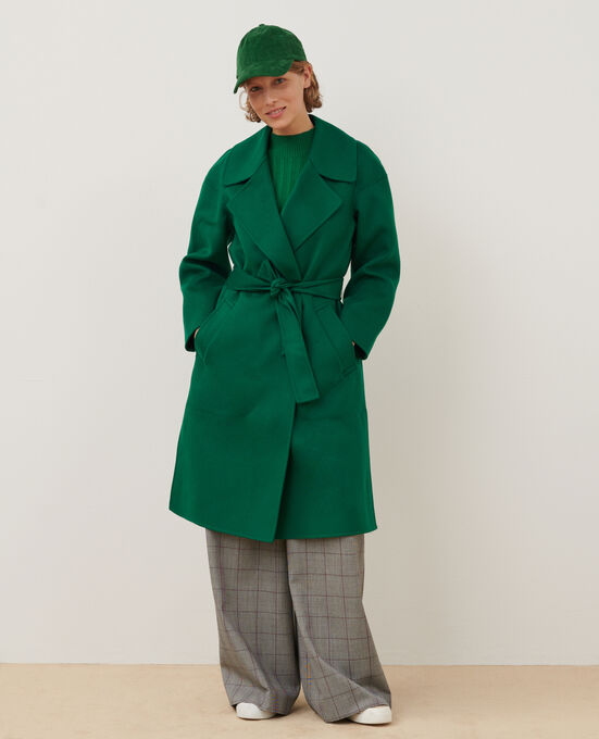 Double-faced wool and cashmere pea coat A554 GREEN