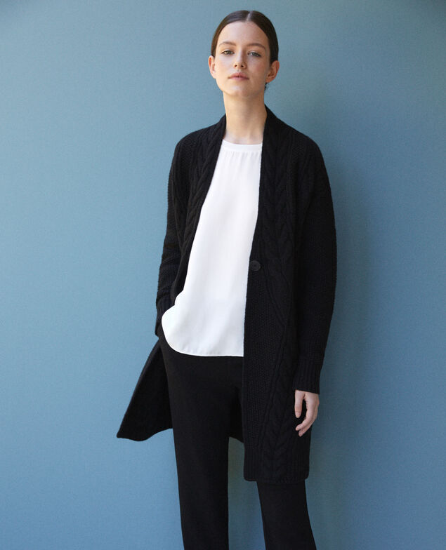 Cardigan with braiding details Black