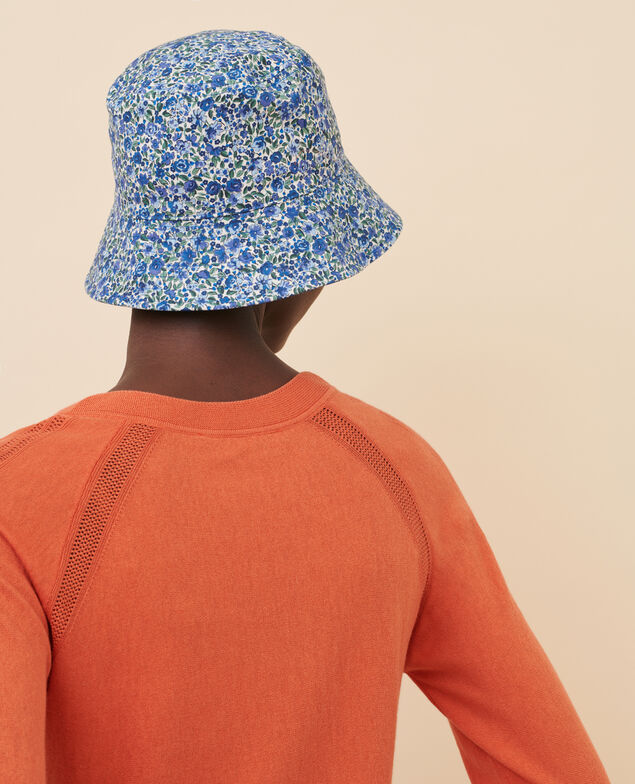 Reversible floral bucket hat 92 print blue