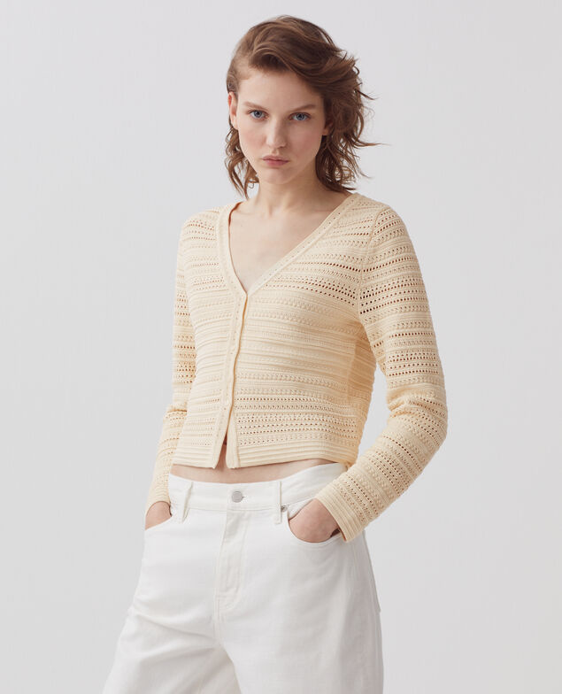 Cotton crochet cardigan H304 albore
