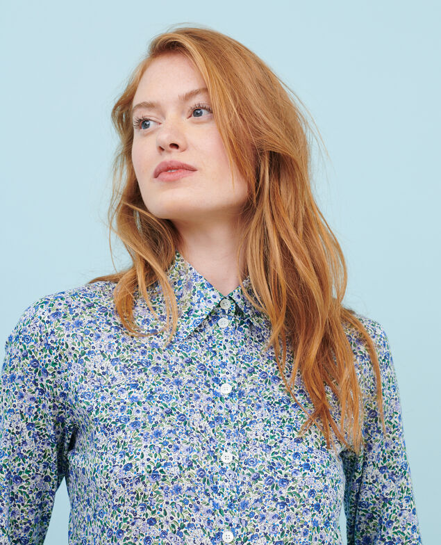Cotton shirt 92 print blue