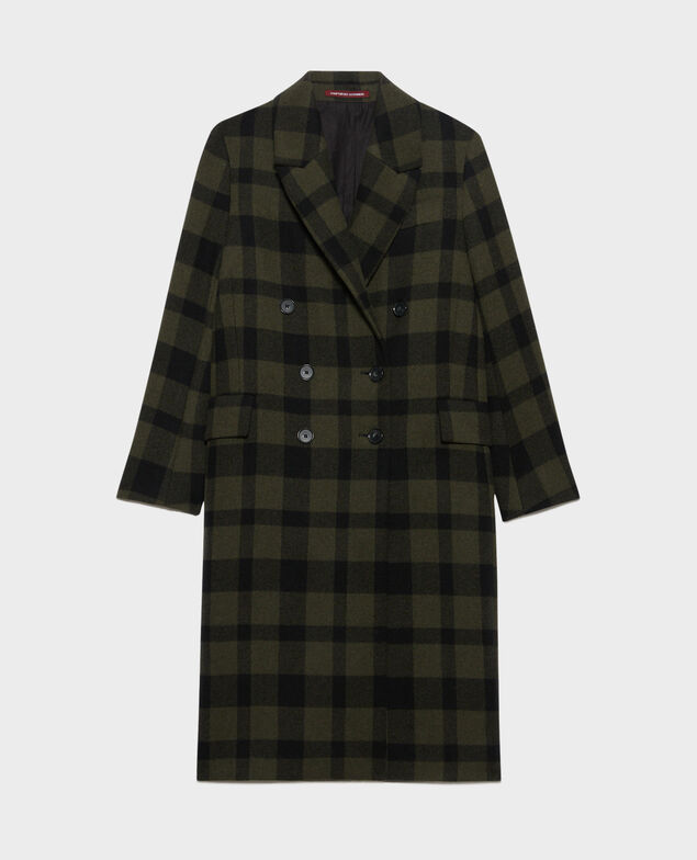 Long wool blend coat 8862 56 olive check