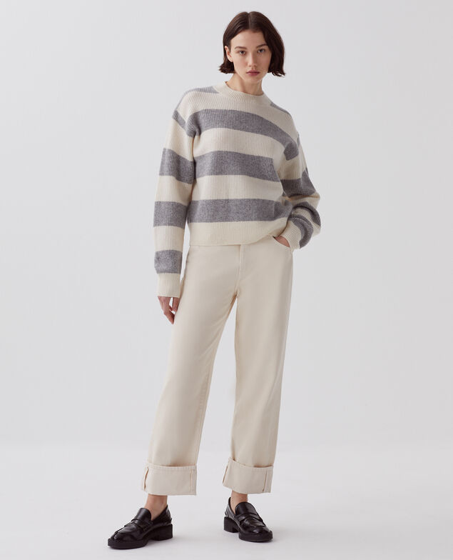 Wool jumper I014 st grey/white