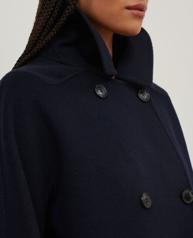 Double-faced wool and cashmere pea coat 8841 69 navy 3wco021w02