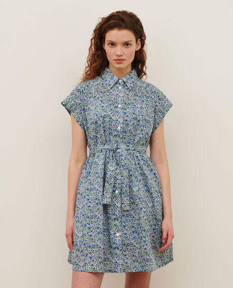 Cotton voile mini dress 7050 92_print_blue 2sdr212c01
