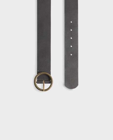 Wide leather belt 9901 09 faded black 2wbe187