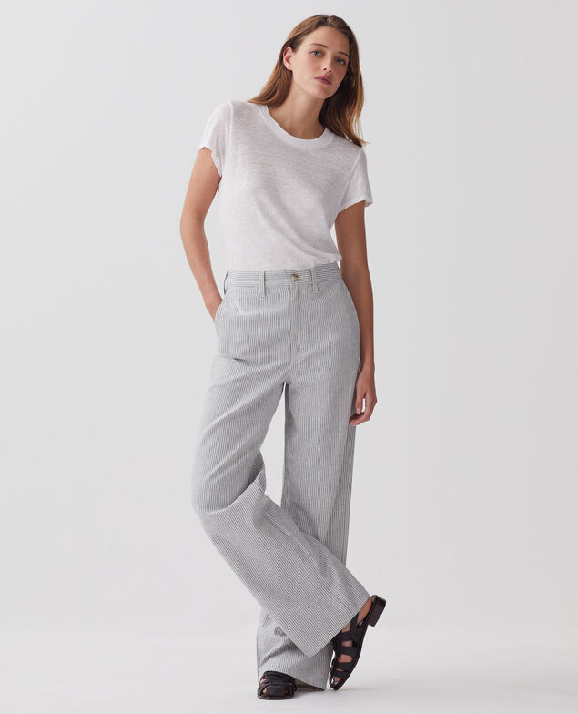 BLANDINE - Straight trousers H611 blue mini st